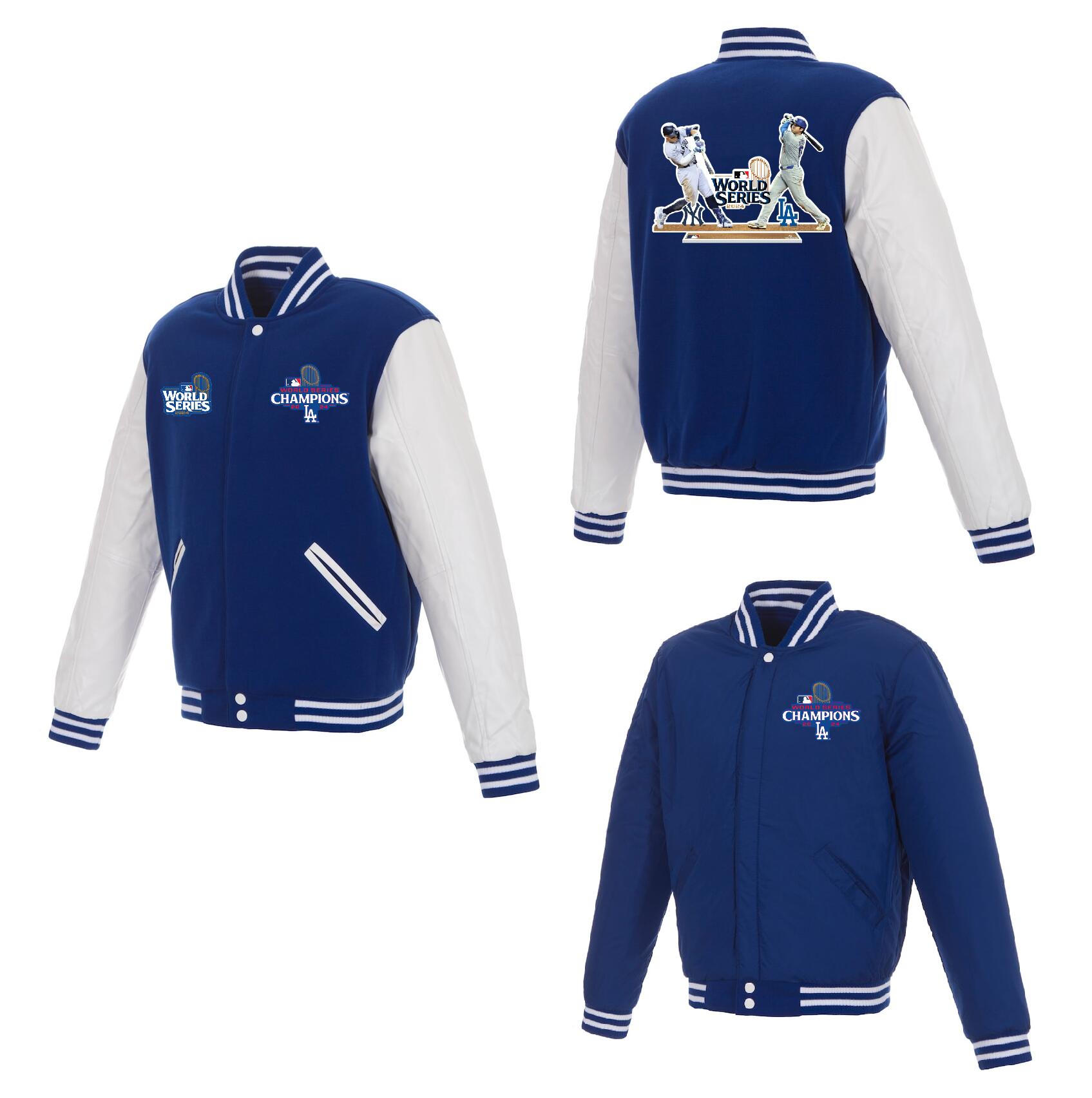 Men Los Angeles Dodgers 5 Freeman 2024 MLB World Series Champions blue Jacket style 6